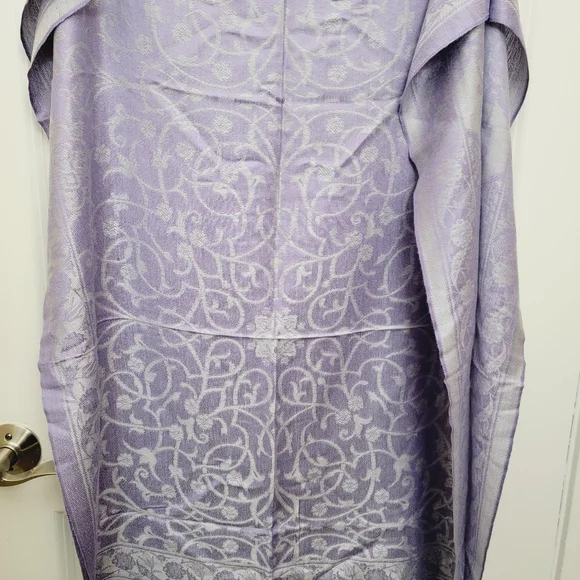 TURKISH long wrap/scarf in Swirl print, 2 tone Pashmina - Picture 6 of 7